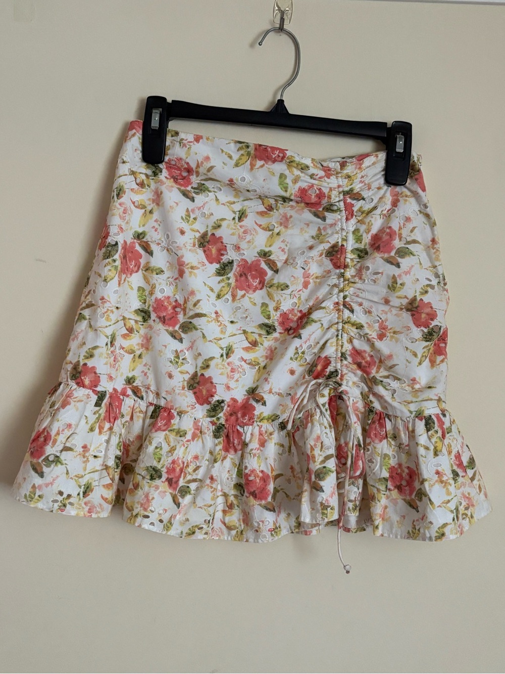 Zara Floral Eyelet Mini Skirt 100%Cotton